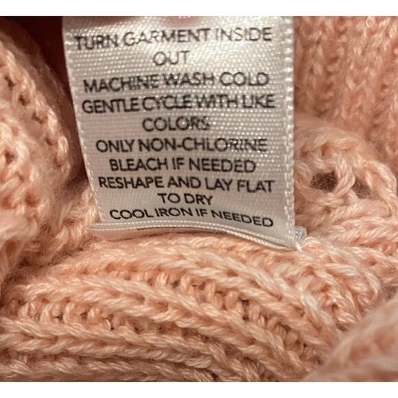 CJ Banks Blush Light Pink Open Weave Sweater Diamond Pattern Crewneck 1X Cozy - Picture 7 of 7